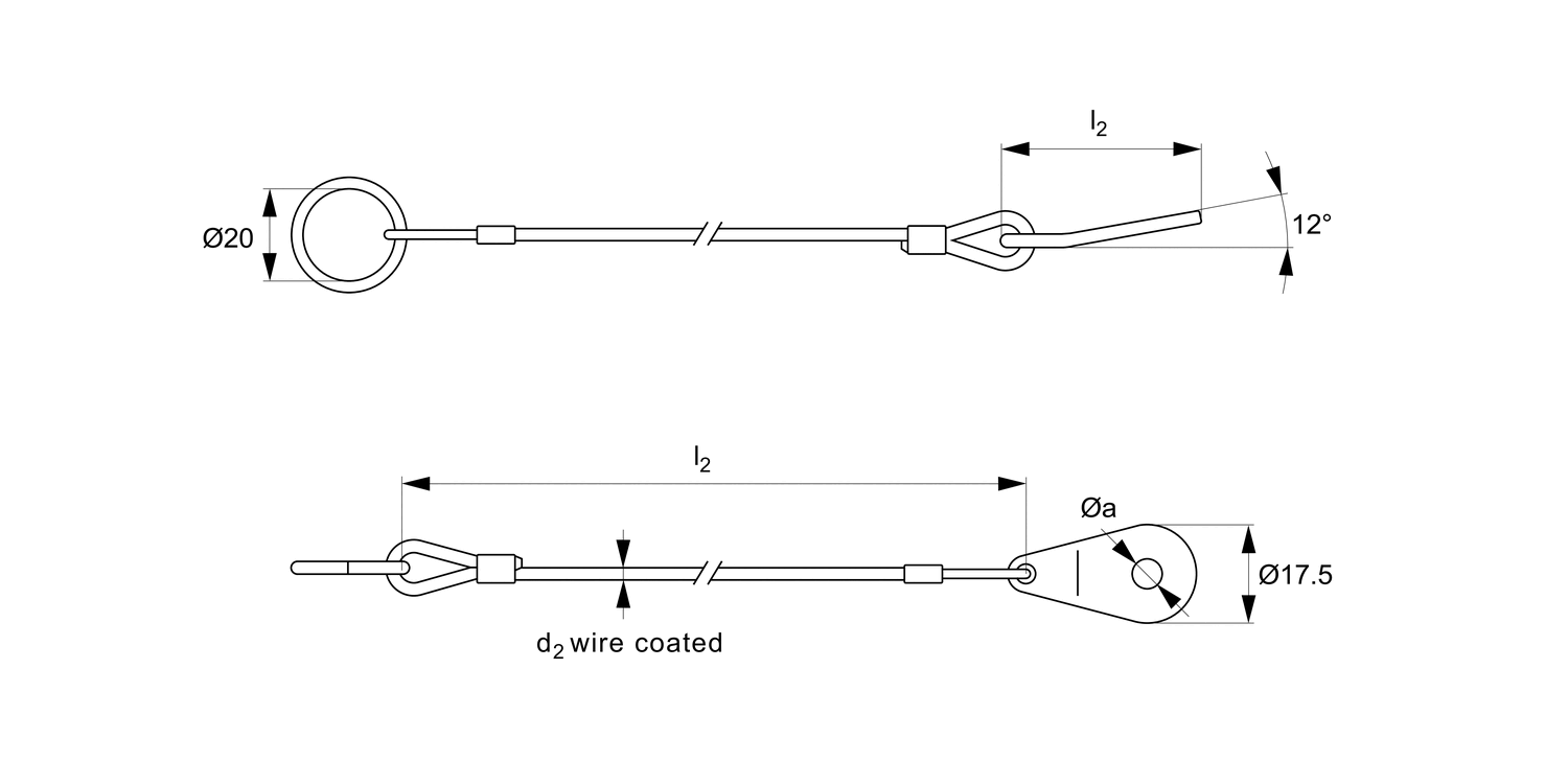 LA1052 Lanyard - Ring to Teardrop Tab