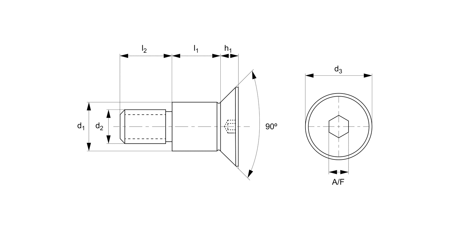 T0128.A4 Shoulder Screws - Countersunk