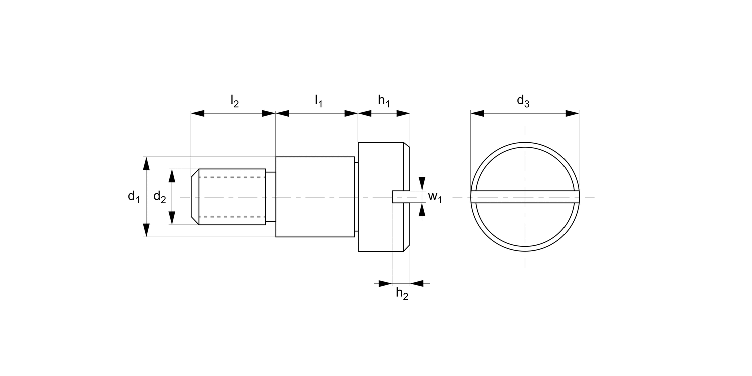 T0133 Shoulder Screws - Slot Head