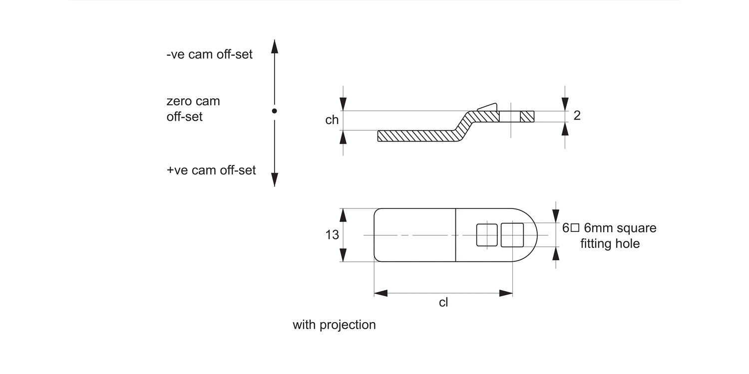 CC0050 Single Point Cams - 6 x 6 Sq.