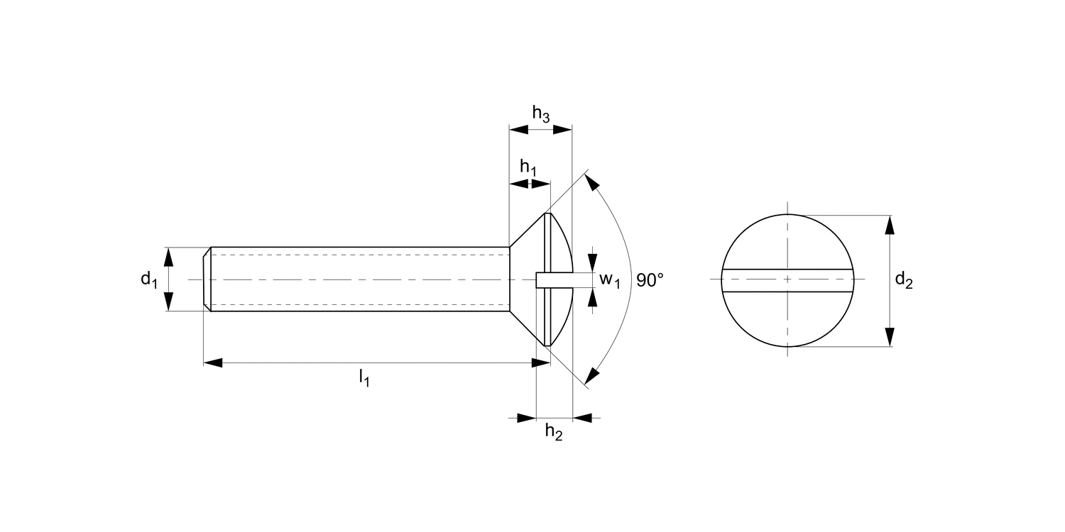 N0016.96N Slot Raised Countersunk Screw