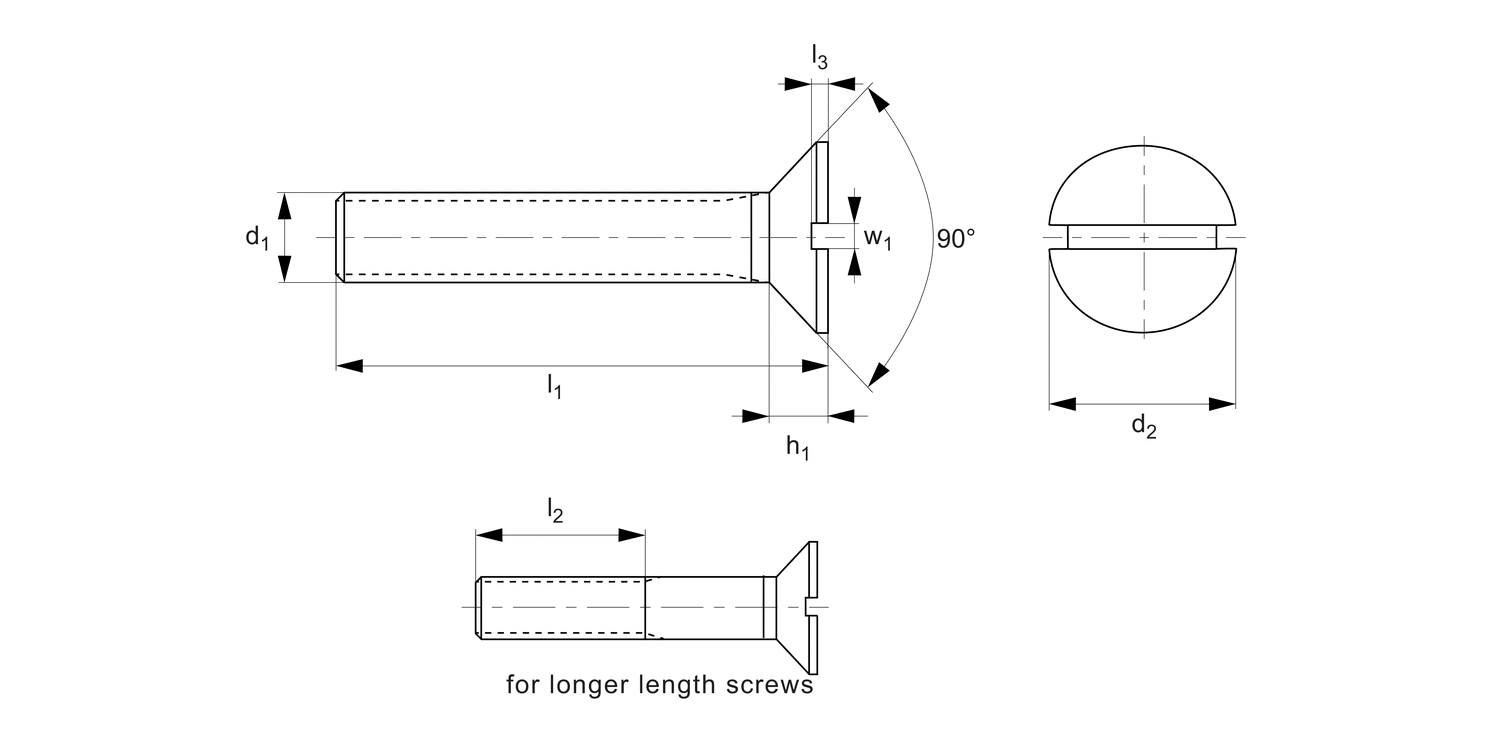 B0023.B0 Slotted Flat Head Csk Screws