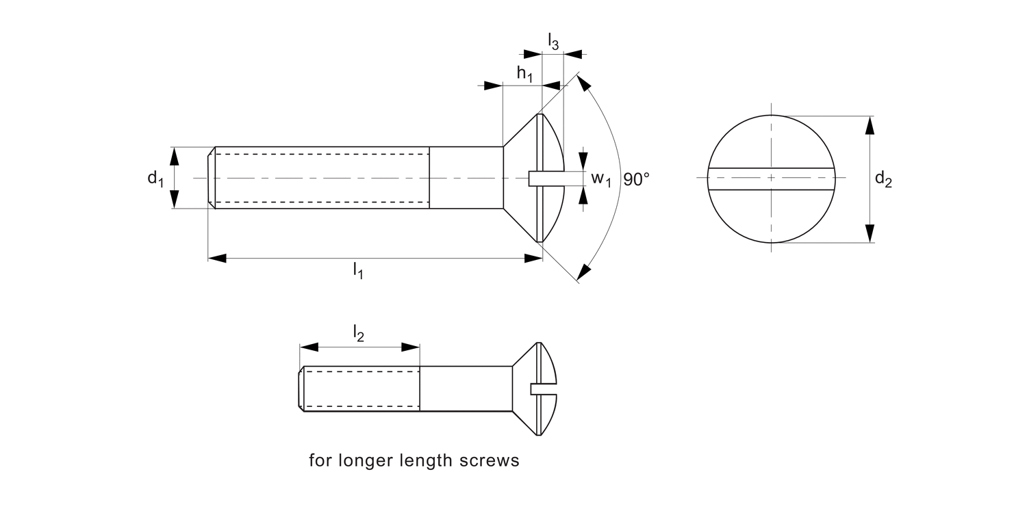 B0022.B0 Slotted Raised Csk Head Screws