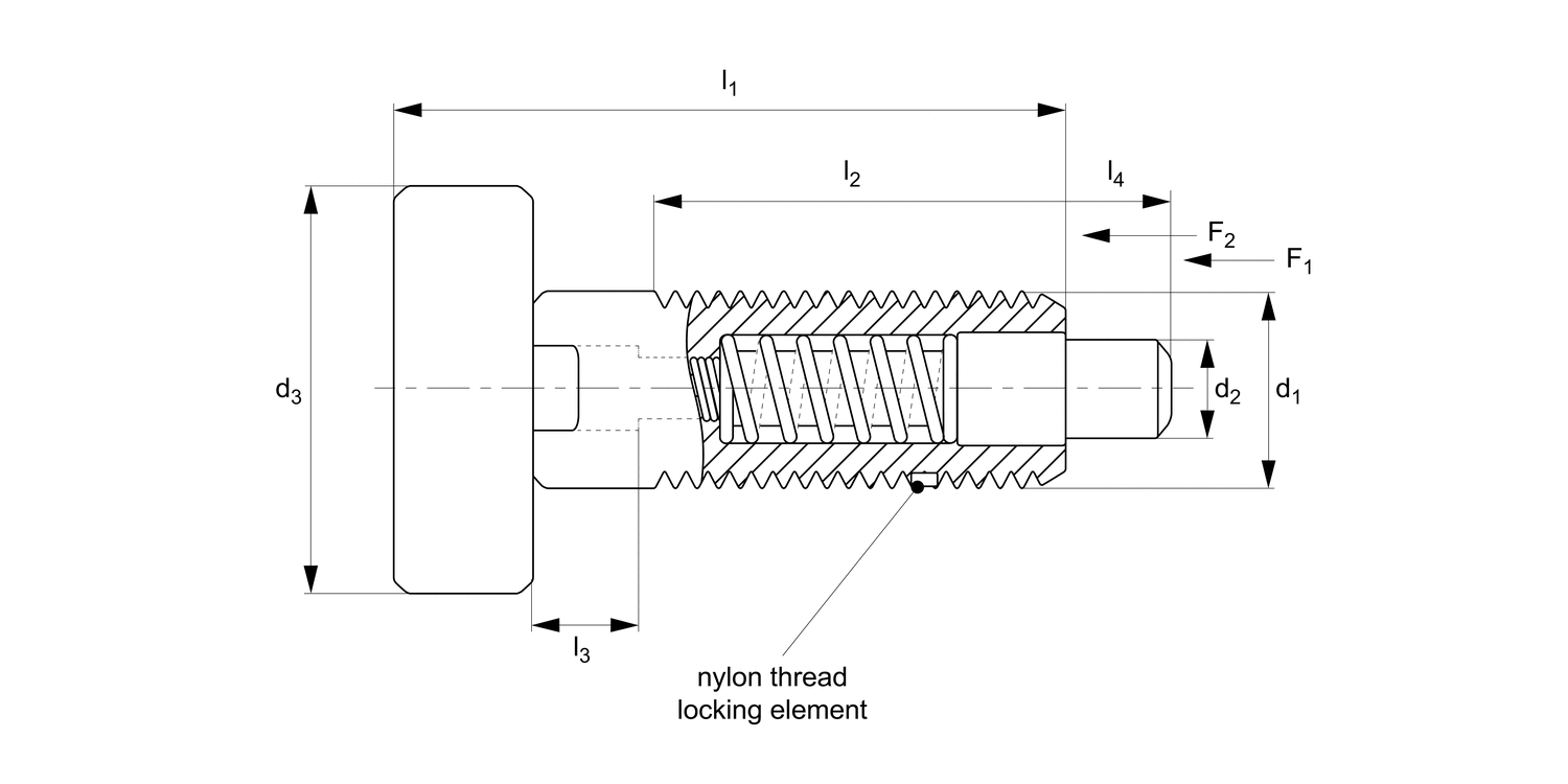 SL1418 Spring Loaded Pin - Inch - Pull Grip