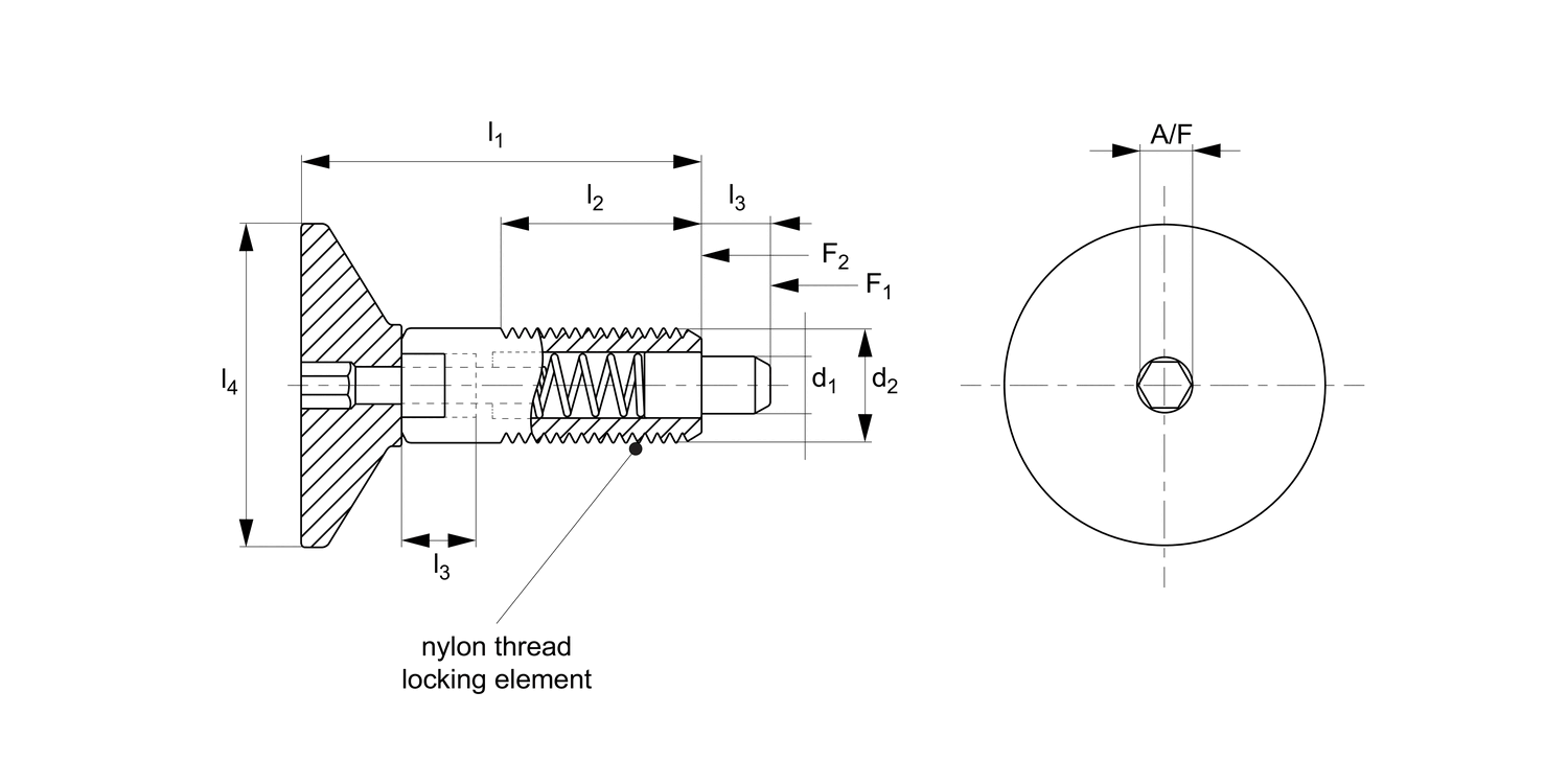 SL1419 Spring Loaded Pin - Inch - Pull Grip