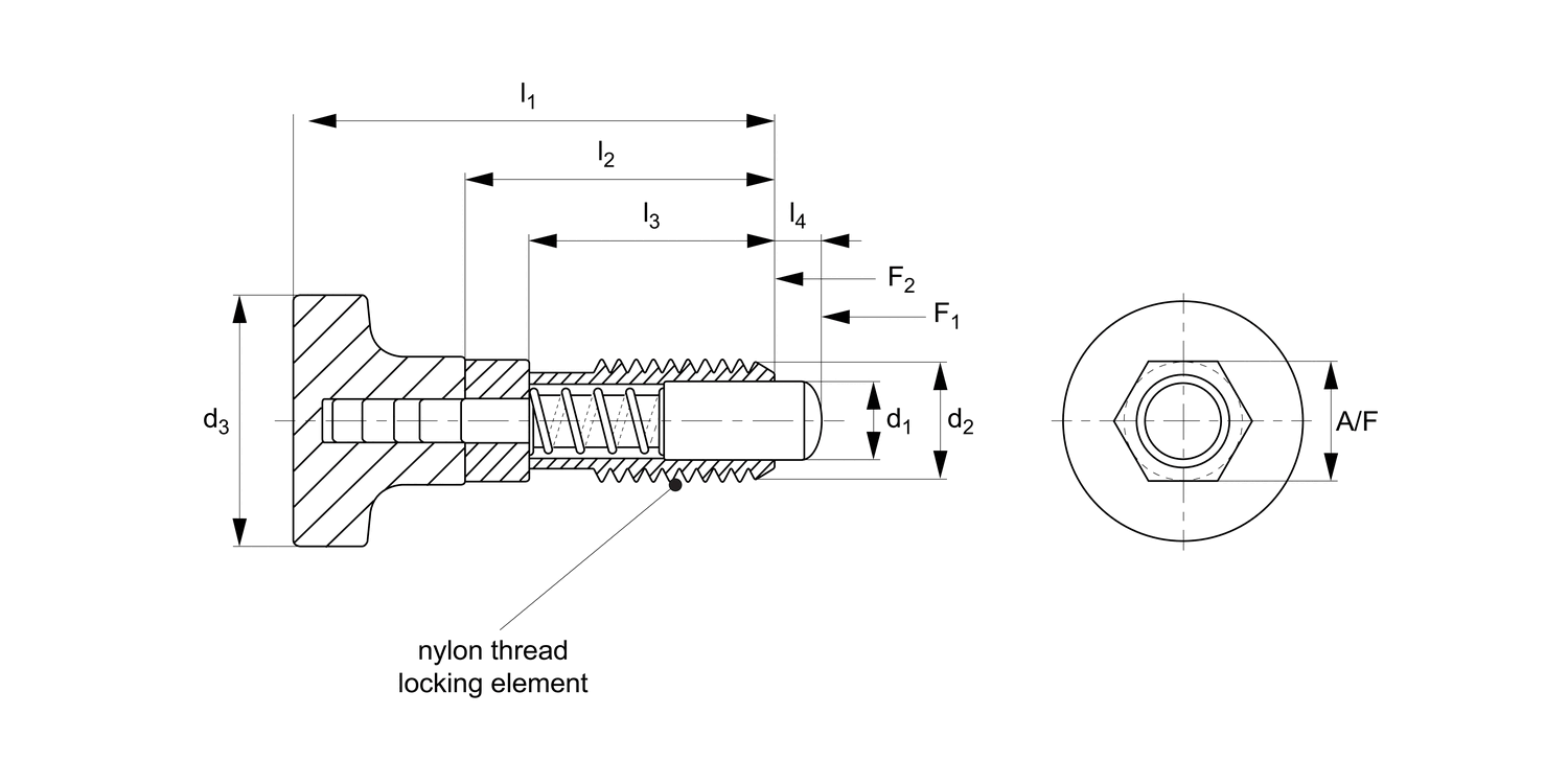 SL1611 Spring Loaded Pin - Metric - Pull Grip
