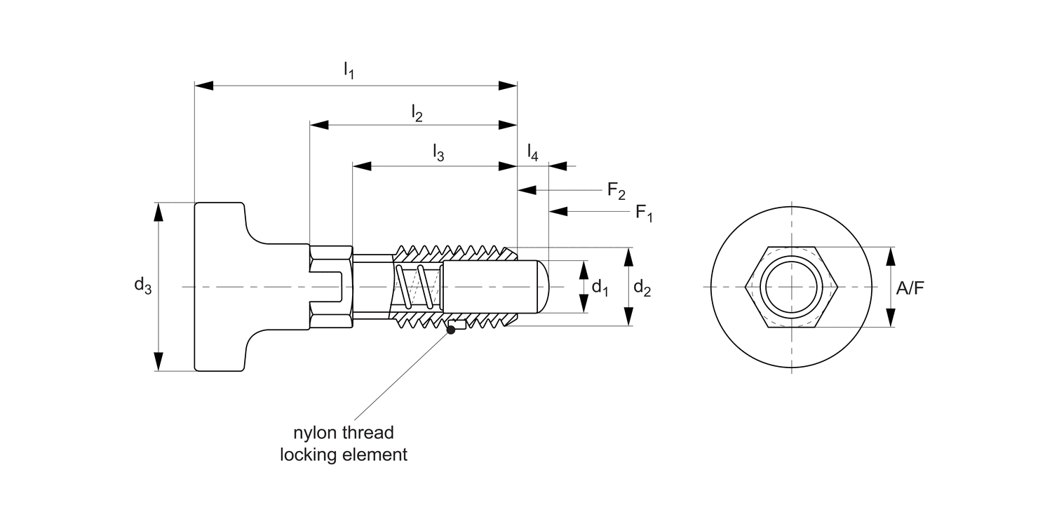 SL1613 Spring Loaded Pin - Metric - Pull Grip