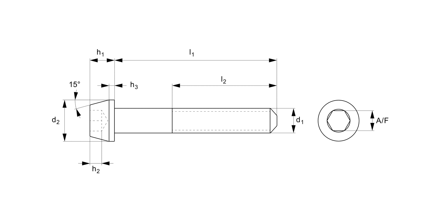 T0016.T5 Socket Tapered Cap Screw